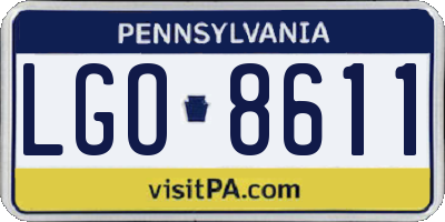 PA license plate LGO8611