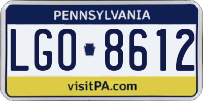 PA license plate LGO8612