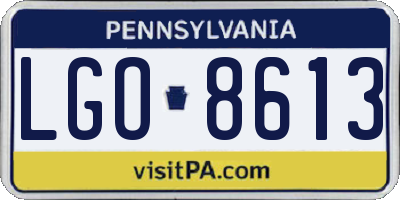 PA license plate LGO8613