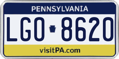 PA license plate LGO8620