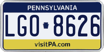 PA license plate LGO8626