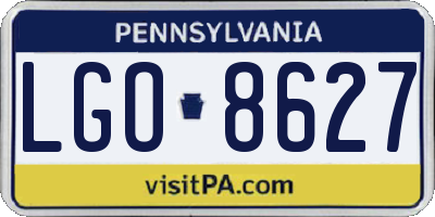 PA license plate LGO8627