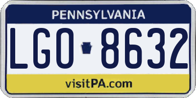 PA license plate LGO8632