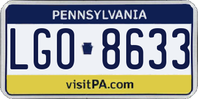 PA license plate LGO8633