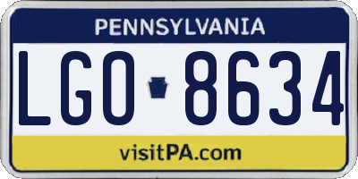 PA license plate LGO8634