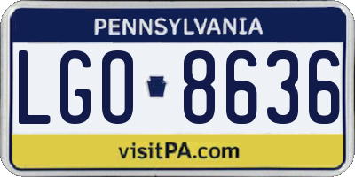PA license plate LGO8636