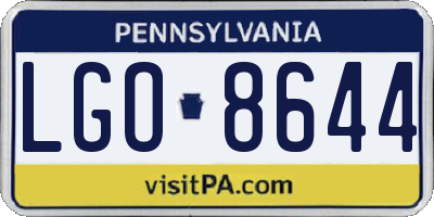 PA license plate LGO8644
