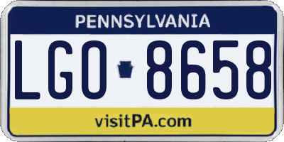 PA license plate LGO8658