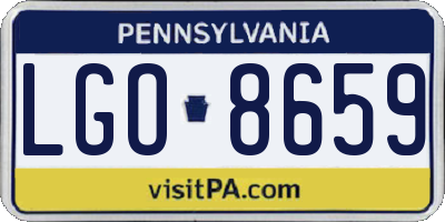 PA license plate LGO8659