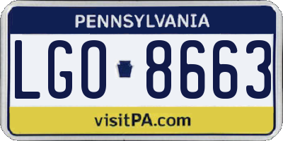 PA license plate LGO8663