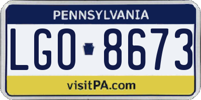 PA license plate LGO8673