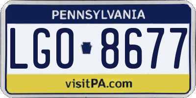 PA license plate LGO8677