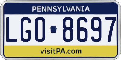PA license plate LGO8697
