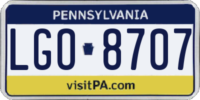 PA license plate LGO8707