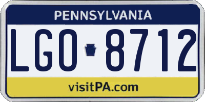 PA license plate LGO8712