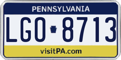 PA license plate LGO8713