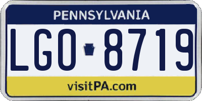 PA license plate LGO8719