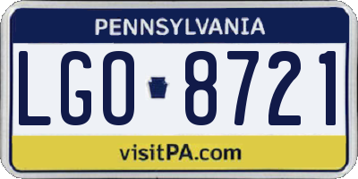 PA license plate LGO8721