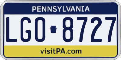 PA license plate LGO8727