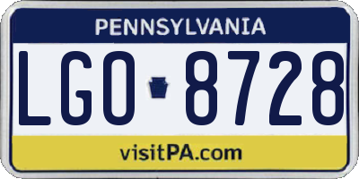 PA license plate LGO8728