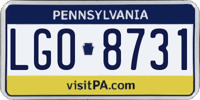 PA license plate LGO8731