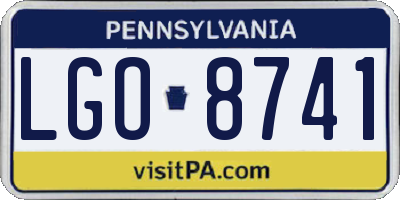 PA license plate LGO8741