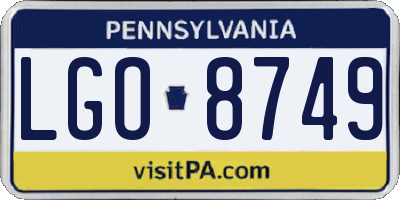 PA license plate LGO8749