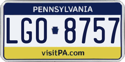 PA license plate LGO8757