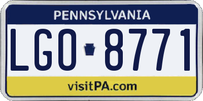 PA license plate LGO8771