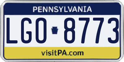 PA license plate LGO8773