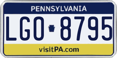 PA license plate LGO8795