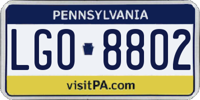 PA license plate LGO8802