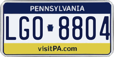 PA license plate LGO8804
