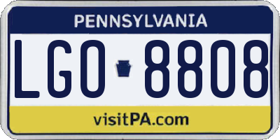 PA license plate LGO8808