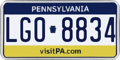 PA license plate LGO8834