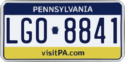 PA license plate LGO8841