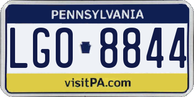 PA license plate LGO8844