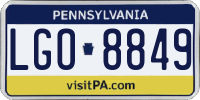 PA license plate LGO8849