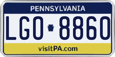PA license plate LGO8860