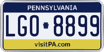 PA license plate LGO8899
