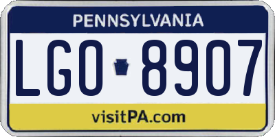 PA license plate LGO8907