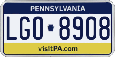 PA license plate LGO8908