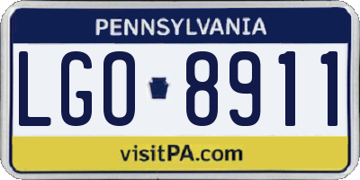 PA license plate LGO8911