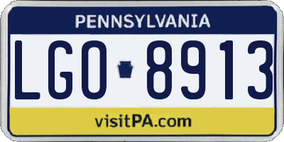 PA license plate LGO8913