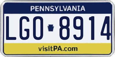 PA license plate LGO8914