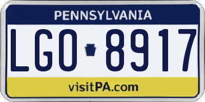 PA license plate LGO8917