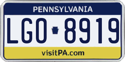PA license plate LGO8919