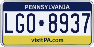 PA license plate LGO8937