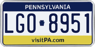 PA license plate LGO8951