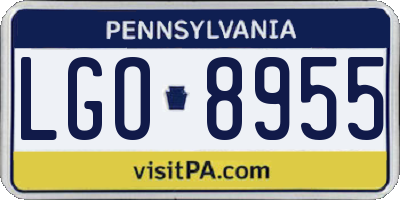 PA license plate LGO8955